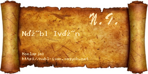 Nübl Iván névjegykártya