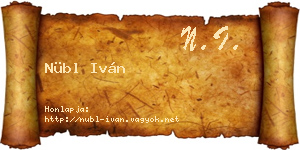 Nübl Iván névjegykártya